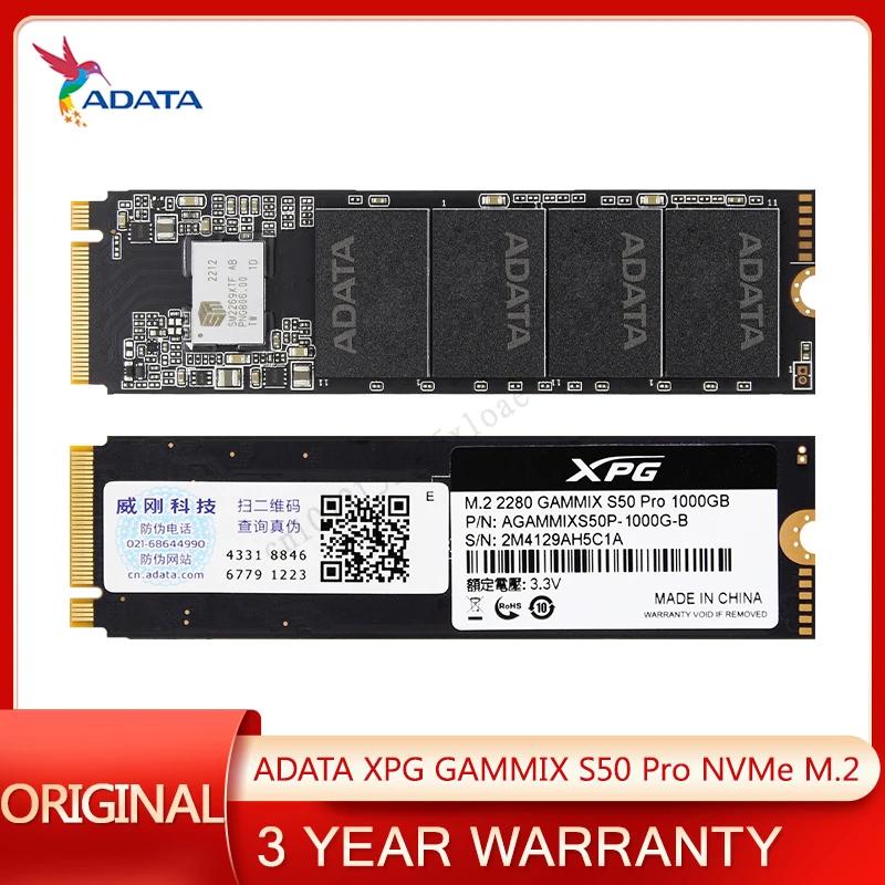  ADATA XPG GAMMIX S50 Pro NVMe M.2 SSD, PCIe Gen 4x4 1000GB  ָ Ʈ ũ ϵ ̺ M2 SSD, 500GB
